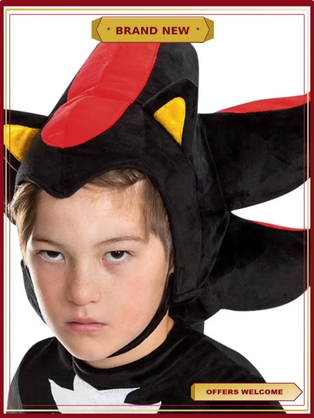 Sonic Shadow Deluxe Costume for Boys Size XS Panne Jumpsuit